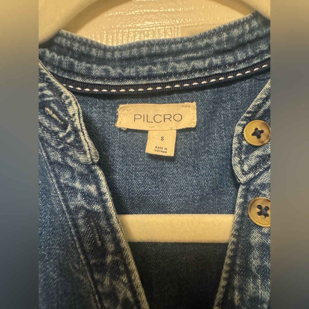 Pilcro Indigo Denim Henley Blouse - Picture 8 of 16